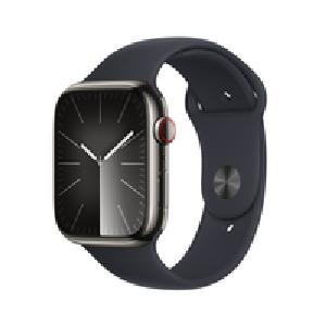 Apple Watch Series 9 GPS+ Cellular 45 mm Edelstahlgehäuse Graphit Sportarmband
